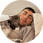 Imagine a Picture of Jason Rodriguez with his cat Moshi